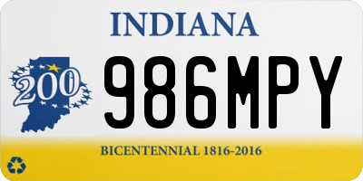 IN license plate 986MPY