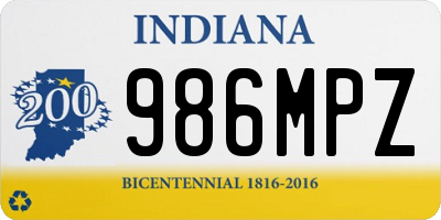 IN license plate 986MPZ