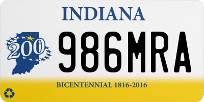 IN license plate 986MRA