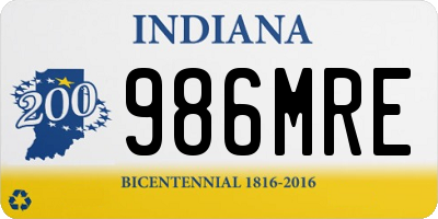 IN license plate 986MRE