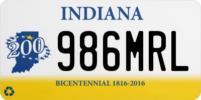 IN license plate 986MRL