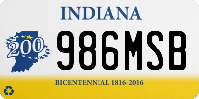 IN license plate 986MSB