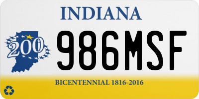 IN license plate 986MSF