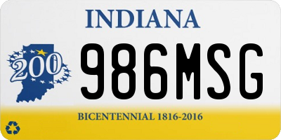 IN license plate 986MSG