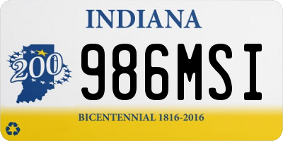 IN license plate 986MSI