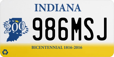 IN license plate 986MSJ
