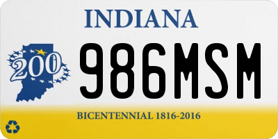 IN license plate 986MSM