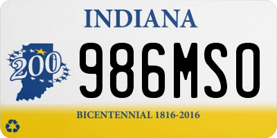 IN license plate 986MSO