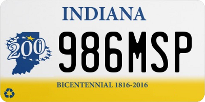 IN license plate 986MSP