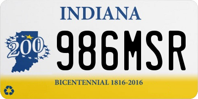 IN license plate 986MSR