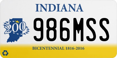 IN license plate 986MSS