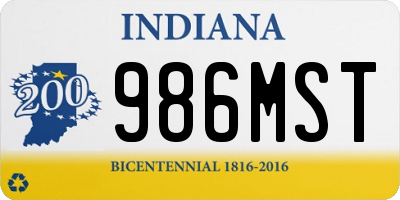 IN license plate 986MST