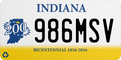 IN license plate 986MSV