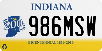 IN license plate 986MSW
