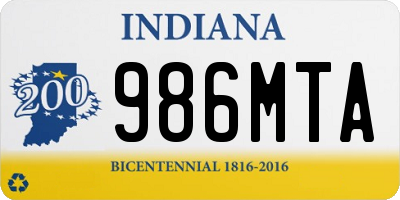 IN license plate 986MTA