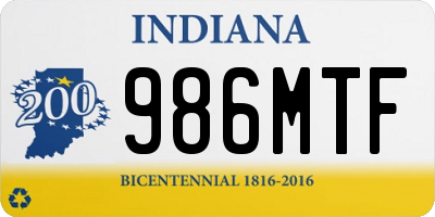 IN license plate 986MTF