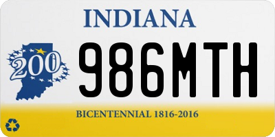 IN license plate 986MTH