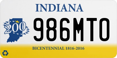 IN license plate 986MTO