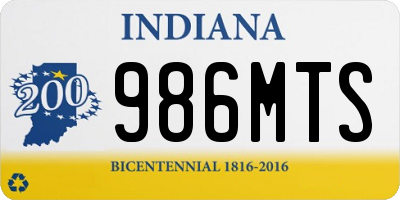 IN license plate 986MTS