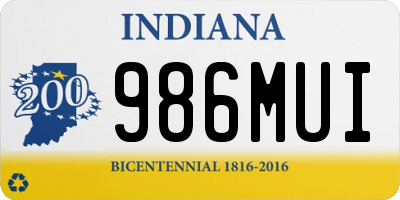 IN license plate 986MUI