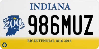 IN license plate 986MUZ