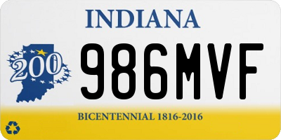 IN license plate 986MVF