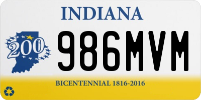 IN license plate 986MVM