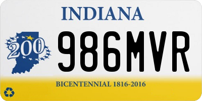 IN license plate 986MVR