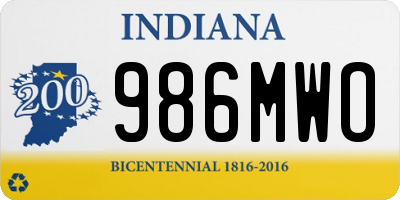 IN license plate 986MWO