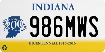 IN license plate 986MWS