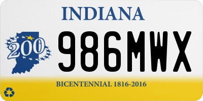 IN license plate 986MWX