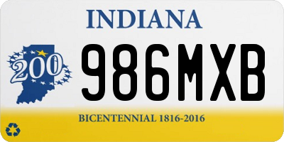 IN license plate 986MXB