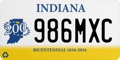 IN license plate 986MXC