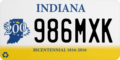 IN license plate 986MXK