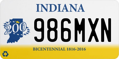 IN license plate 986MXN