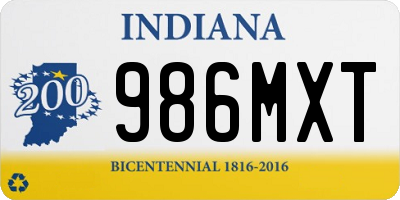 IN license plate 986MXT