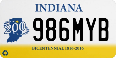 IN license plate 986MYB