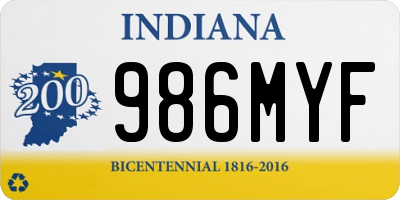 IN license plate 986MYF