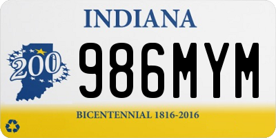 IN license plate 986MYM