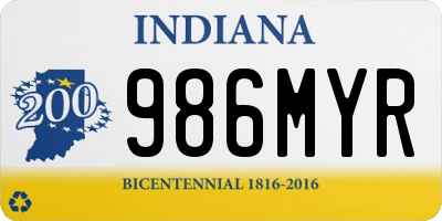 IN license plate 986MYR