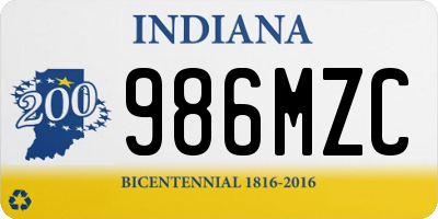 IN license plate 986MZC