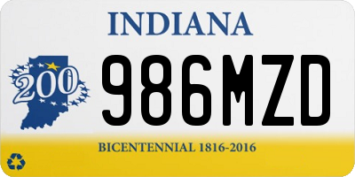 IN license plate 986MZD