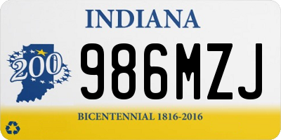 IN license plate 986MZJ