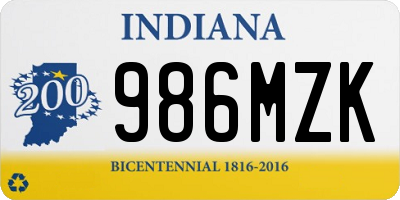 IN license plate 986MZK