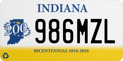 IN license plate 986MZL