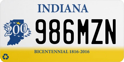 IN license plate 986MZN