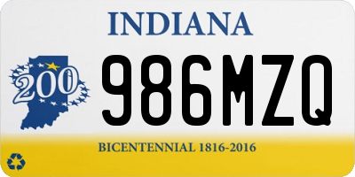 IN license plate 986MZQ