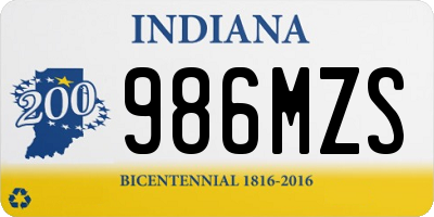 IN license plate 986MZS