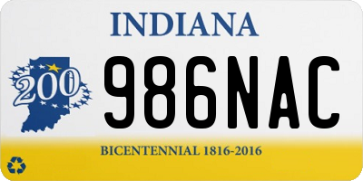 IN license plate 986NAC