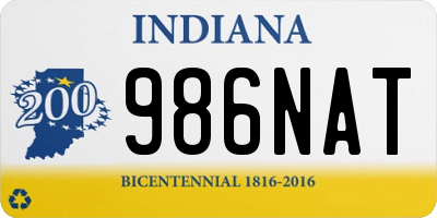 IN license plate 986NAT